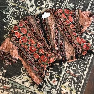 Orange floral cardigan